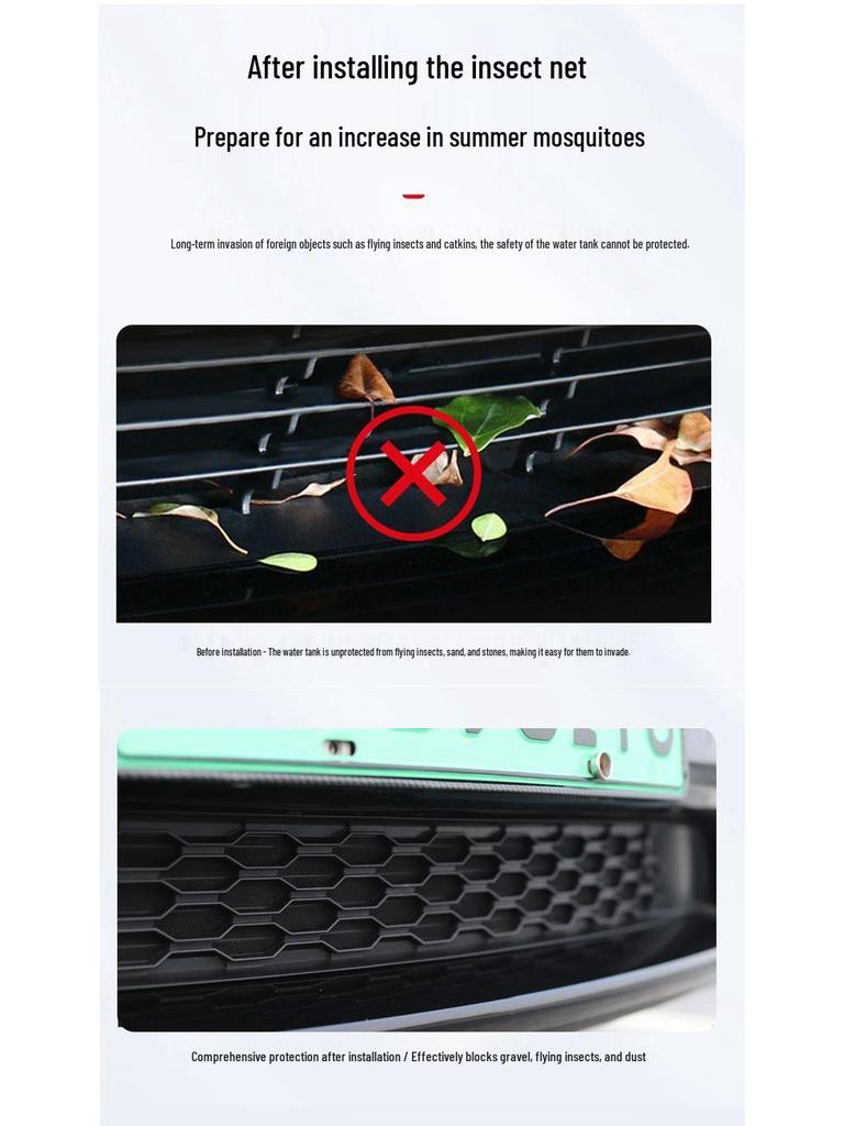 Tesla Model 3 & Y Insect Net Grille Cover - Air Inlet Mosquito Repellent & Water Tank Protector