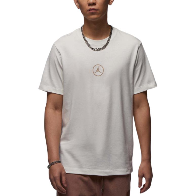 Jordan Flight Essentials Хлопковая Модная Футболка с Круглым Вырезом и Коротким Рукавом Мужские Топы Парус HJ2339-133