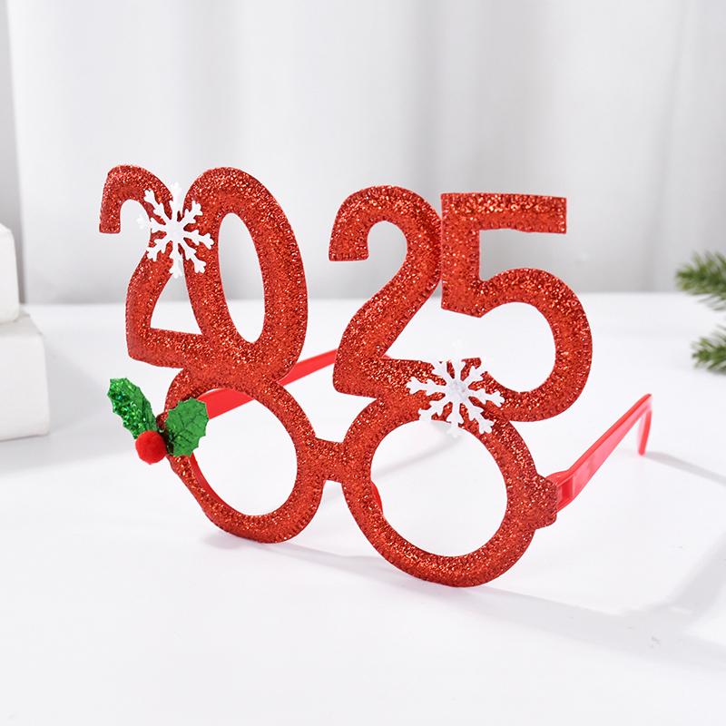 4pcs Christmas Glasses 2025 New Year Party Photo Props Xmas Decorations Kids Adult Eyeglasses Photobooth Gifts Home Supplies