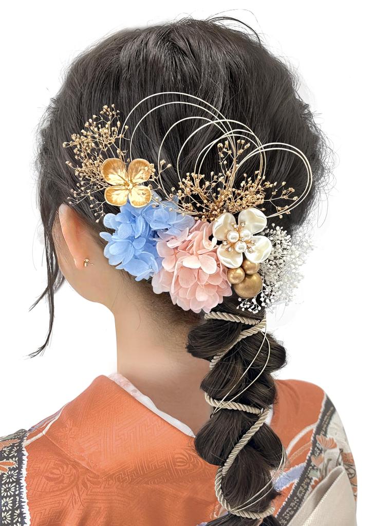 Hair Ornament Popular Hair Ornament Set Hair Accessory Hair Arrangement Flower Dried Flower Mizuhiki Furisode Japanese Clothes Kimono Hakama Yukata