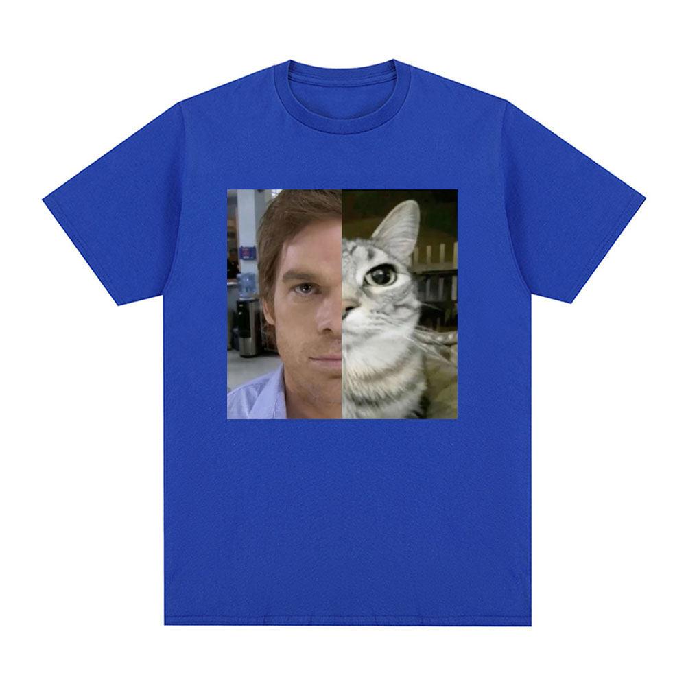 Dexter Morgan Funny Cat European American and American Print Interesting Funny Shortsleeved Tshirt Unisexs Top Fortnite