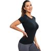 Women's Workout Tops Yoga Short Sleeve Solid Spandex/Nylon Seamless Gym Shirts