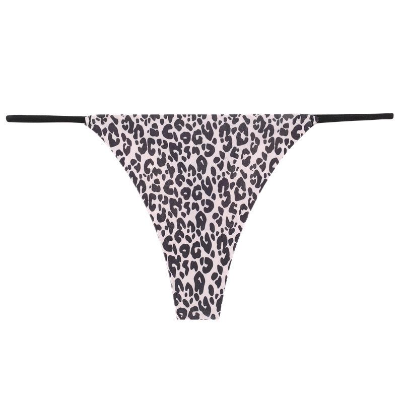 Женские бесшовные трусы из ледяного шелка с леопардовым принтом, с низкой посадкой