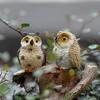 Mini Owl Statue Resin Hand Painted Owl Ornament Miniature Animal Figurine