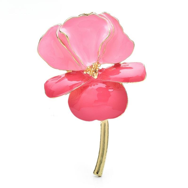 1 шт. Большие красивые броши-цветы для женщин унисекс, новые эмалевые 3-цветные очаровательные растения, свадебные броши-булавки