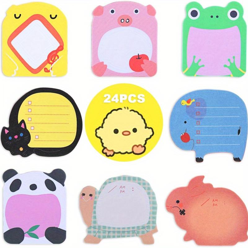 Набор из 20 штук по 480 мультяшных липких заметок с животными, креативный мини-блокнот, отрывные стикеры для заметок, студенческие канцелярские товары, офисные принадлежности, милый портативный блокнот