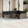 VidaXL Garden Lounge Set with Cushions 10 Pcs, Patio Sofas, Patio Furniture Set, Outdoor Furniture, Grey 3220649