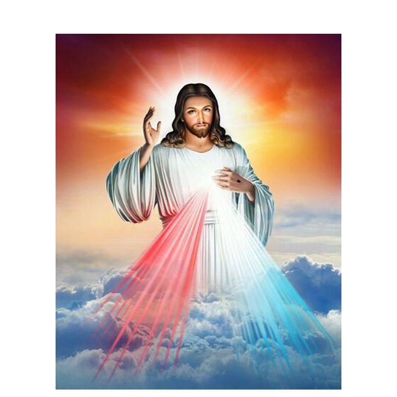 5D Diy Алмазная вышивка Иисус Rhinestone Kit Алмазная картина Религиозные фигурки Мозаика Подарок ручной работы 40*50 см