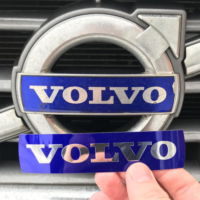 zpebr9 Car front grille logo/blue and black letter badge/steering wheel sticker for Volvo XC60 V60 S60 XC90 XC40 V40 V70 EX40 S80L S40