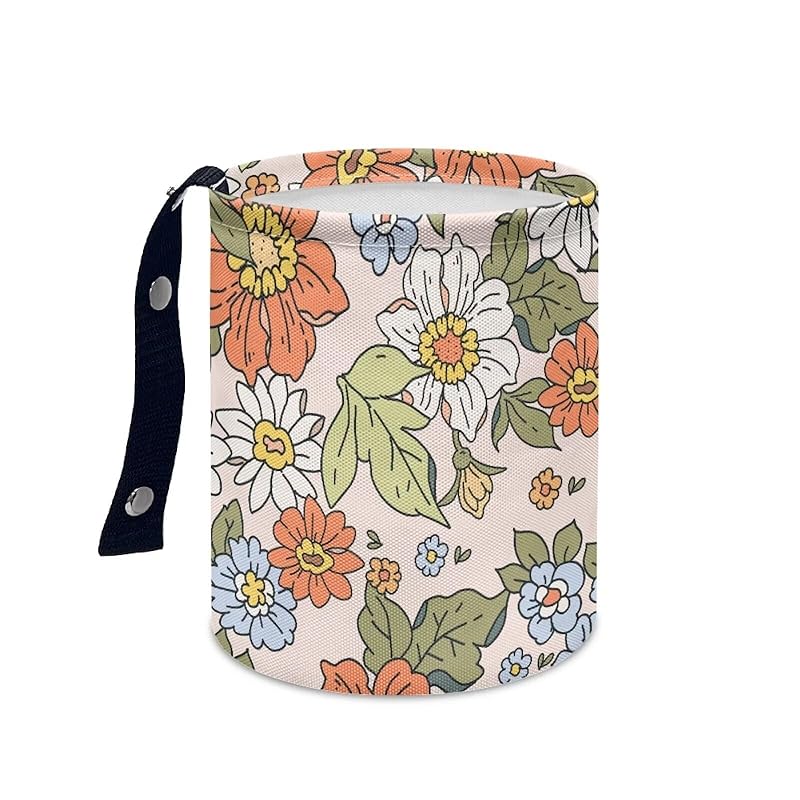 Daisy Cute Collapsible Portable Trash Can for Car Front Seat, Back Seat, Floor, Headrest Rubbish Bin