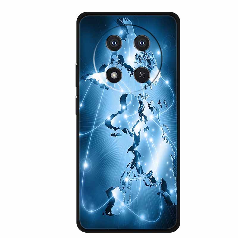 Чехол для Honor X9c X 9 c Цветочки Черный Силикон ТПУ Мягкая Задняя Крышка Для Honor Magic 7 Pro Magic7 5G lite Чехол для Телефона Funda