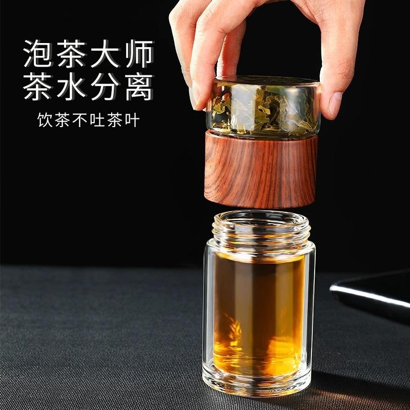 Высококачественная двойная стеклянная бутылка для воды с чехлом, бутылка для чая, заварочный стакан, бутылка для воды, экологически чистая