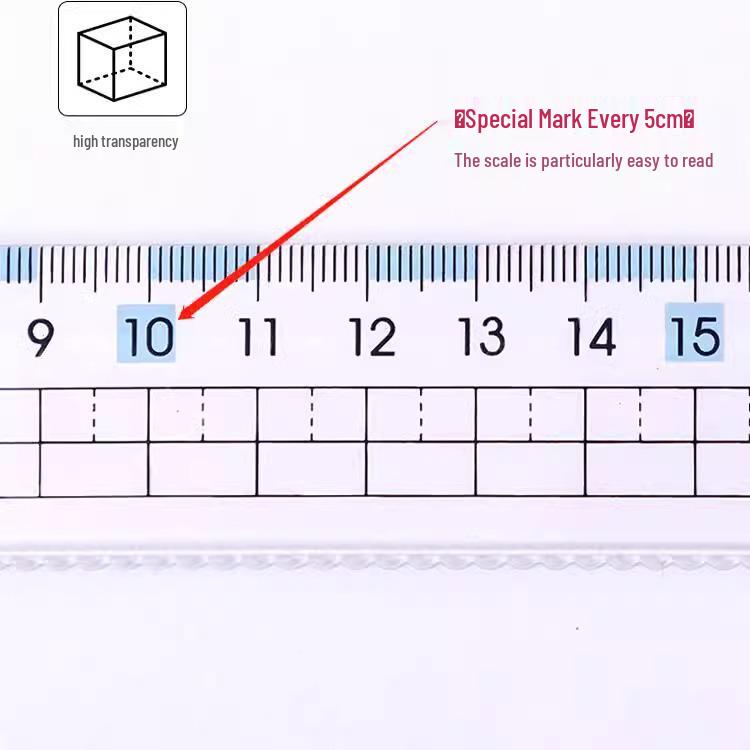 Прозрачная линейка против близорукости для учеников начальной школы с волнистыми и прямыми линиями