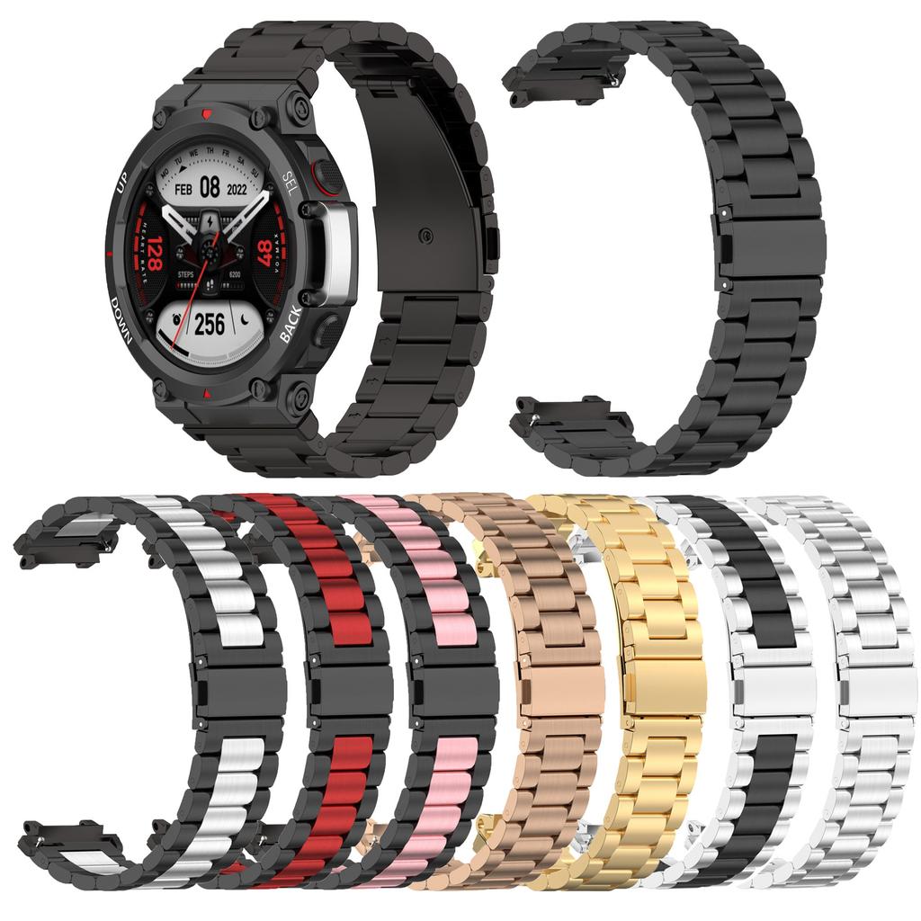 Ремешок из нержавеющей стали, совместимый с Amazfit T Rex2, металлический браслет для часов