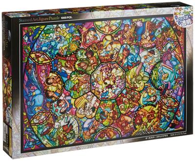 Tenyo в Jigsaw Stained Art Стеклянная мозаика Disney x сервис (Сделано в Японии) Пазл на 1000 деталей «Звезды» (51.2 73.7 см) DS-1000-764 (Включает карту)