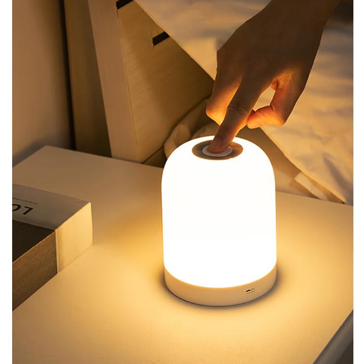 Night Light, Bedroom Bedside Lamp, Mood Light, Touch-Controlled Sleep Companion Light, Patting Light, Rechargeable Emergency Light