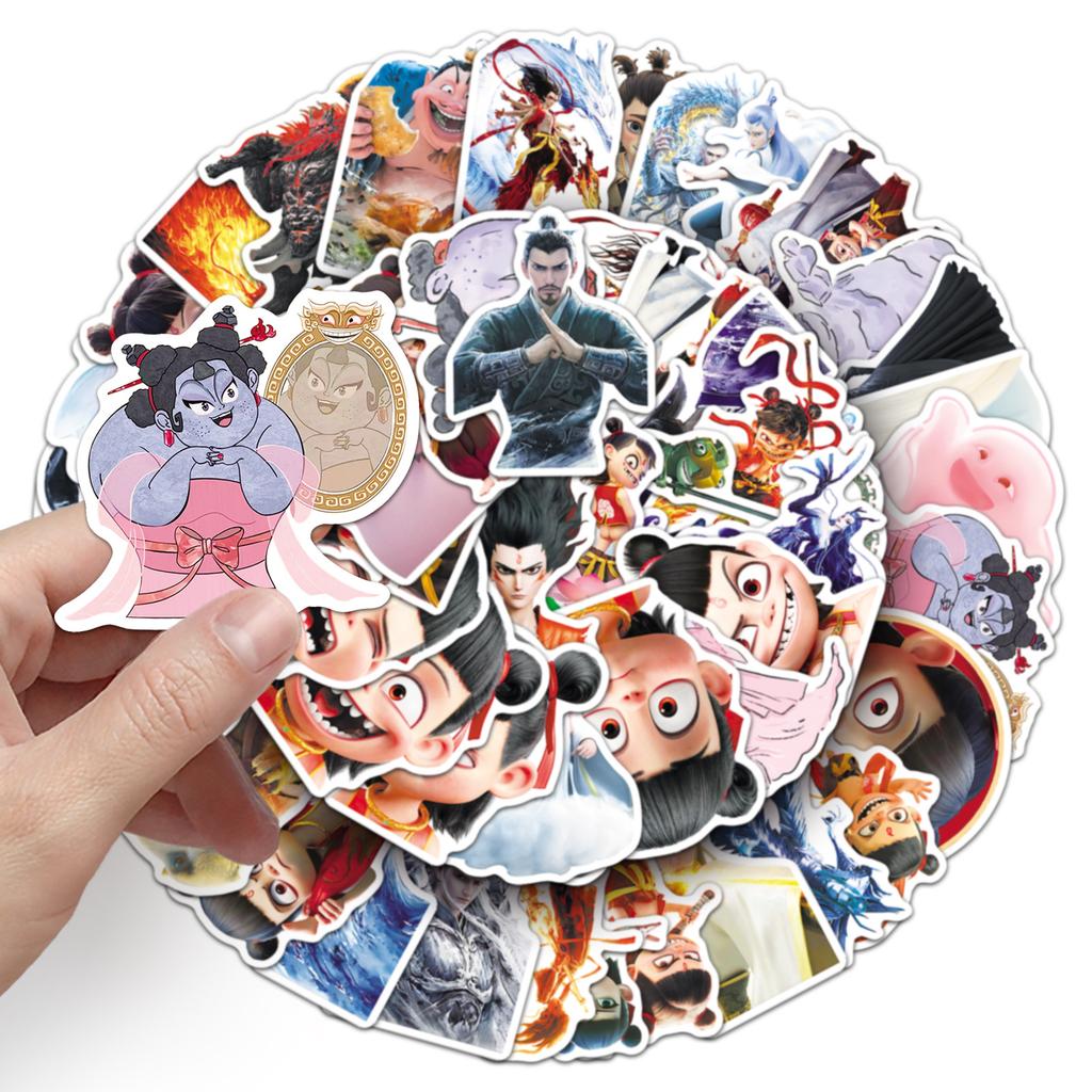 60 Наклеек Граффити Нечжа Персонализированные Мультяшные Горячие Китайские Комиксы Декоративный Набор Наклейки для Чемодана Чехла для Мобильного Телефона Компьютера