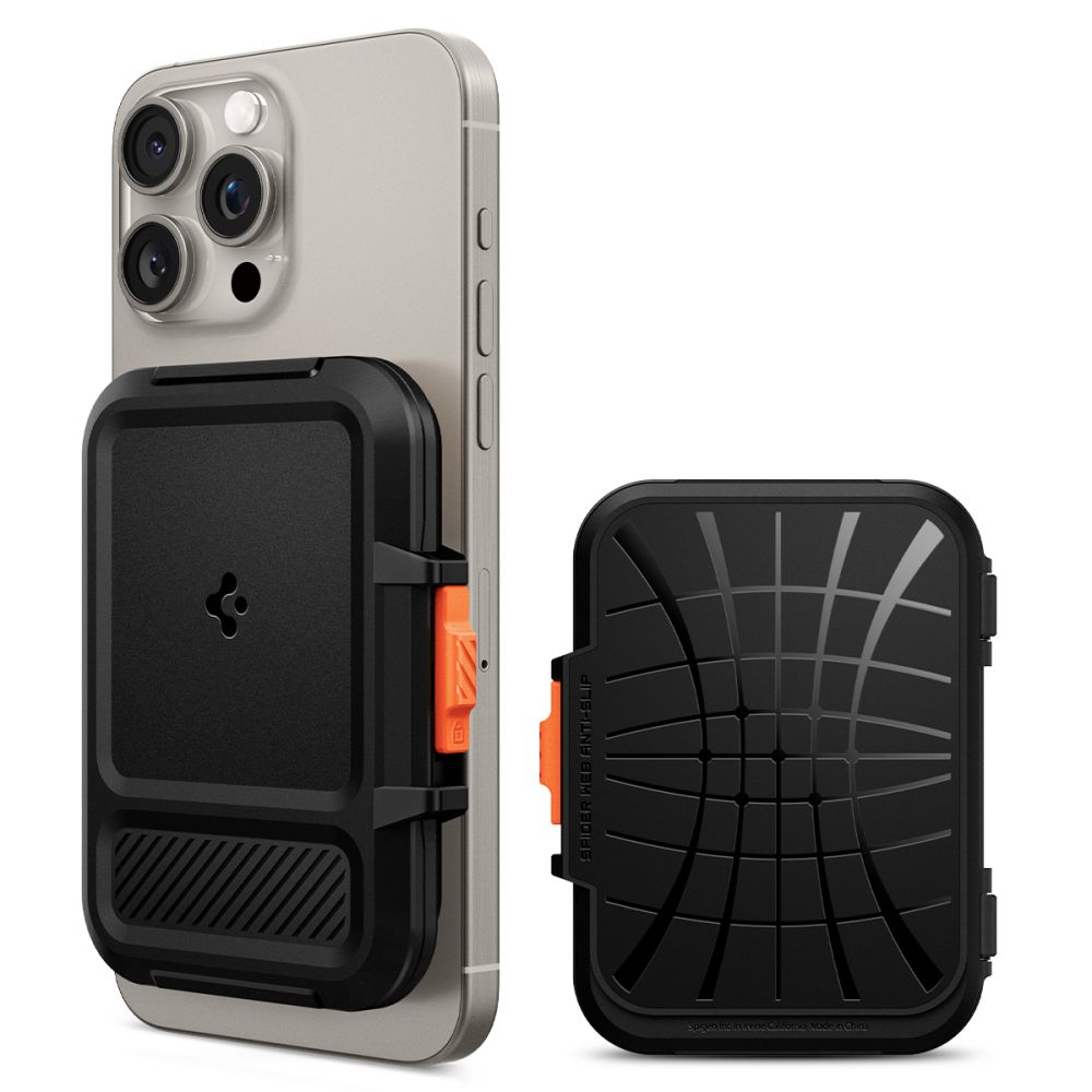 Spigen Lock Fit Magsafe Universal Magnetic Card Holder Black