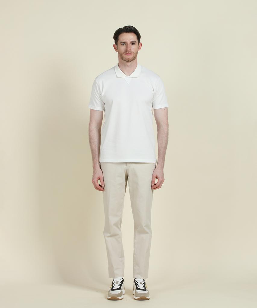 PANICALE White Johnny Collar Polo Shirt
