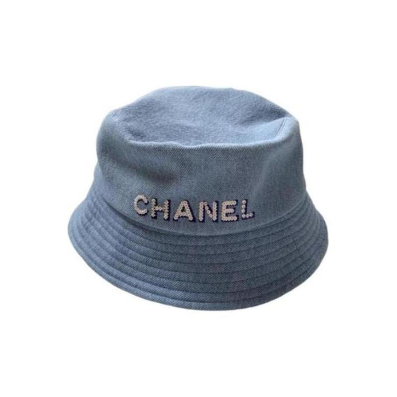 Chanel Логотип-буква - Панама женская синяя