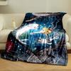 A boy swims underwater with seals amid bubbles and a colorful backdrop. for all seasons blanket lunch break throw gift