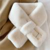 Faux Rabbit Fur Women Winter Scarves Fake Collar Cross Scarf Simple Plush Scarf  Autumn Winter