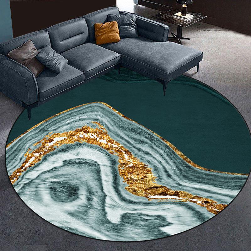 Абстрактный Мрамор Круглый Ковер Гостиная Черный Теплый Пушистый Коврик для Подвесного Кресла Спальня Прикроватный Ковер Большого Размера Коврики для Гардеробной