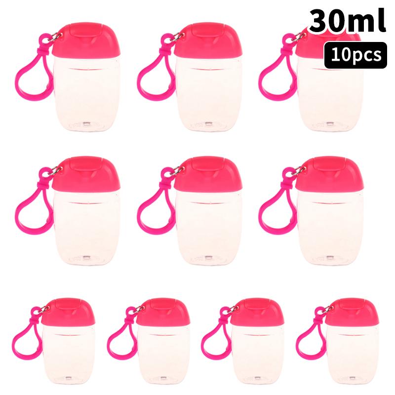 Portable 30ml Leak Proof Refillable Bottle with Keychain Clip Convenient for Outdoor and Office Use