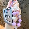 Beaded Mobile Phone Strap Candy Color Car Keychain Gifts Bag Pendant