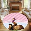 cartoon animation Print Round Rug, Washable Floor Carpet, For Entryway Dorm Laundry Room Office Study, Home Decor Birthday Christmas Gift