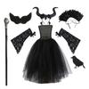 Black Mesh Halloween Costume Dress Wings Shawl Black Mesh Princess Dress  Cosplay Event