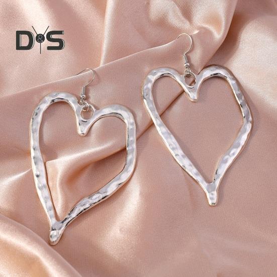 1 Pair Love Earrings Retro Exaggerated Style Polished Zinc Alloy Hook Earrings Party Club Cosplay Hanging Earrings Ear Jewelry
