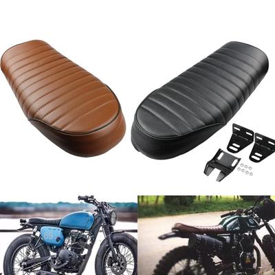 Подушка сиденья мотоцикла для Honda CG125 Cafe Racer, в стиле ретро-винтаж, универсальная посадка (черный)