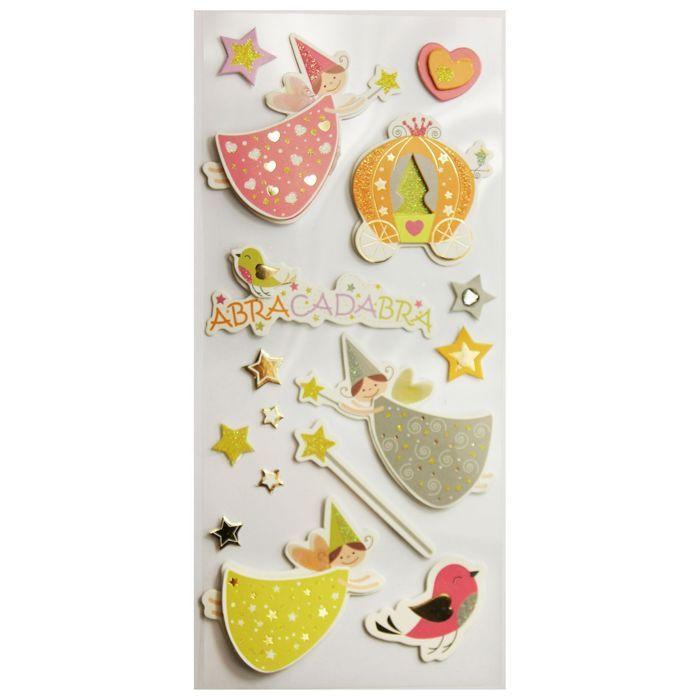 Glitter Embossed Stickers - Fairies