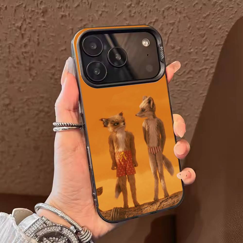 F-Фантастический Мистер. Чехол для телефона с лисой для iPhone 17 16 15 14 13 12 11 Pro Max Plus Серебристый конфетный Матовый чехол