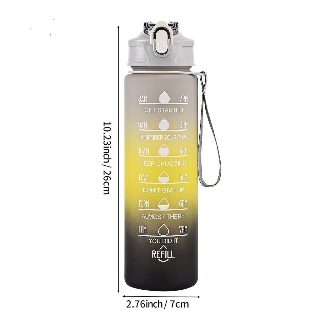 750Ml Gradual Change Color Large Capacity Plastic Straw Cup Girls Portable Plastic Kettle Students Outdoor Sports Water Bottle