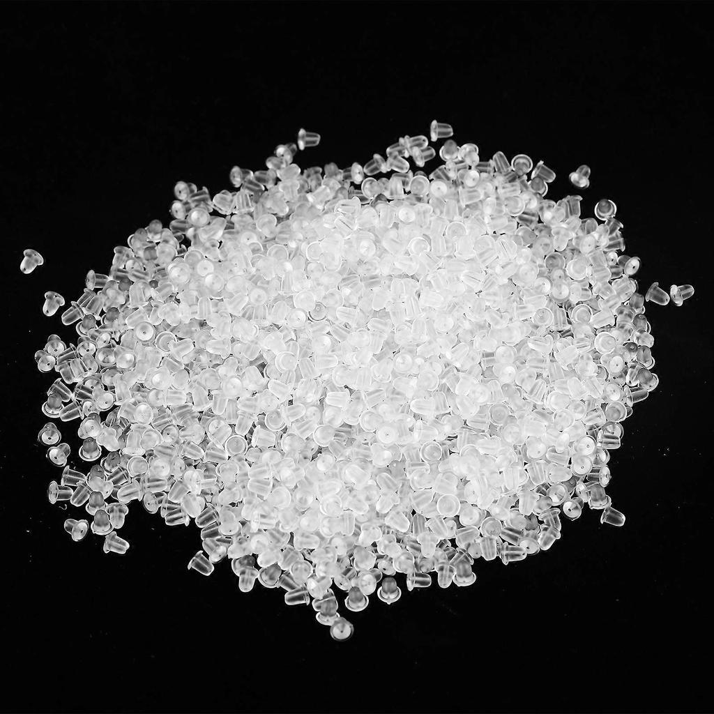 10000Pcs Clear Earring Backs 6mm Good Flexibility Rubber Earring Backs for DIY Ear Jewelry Accessories