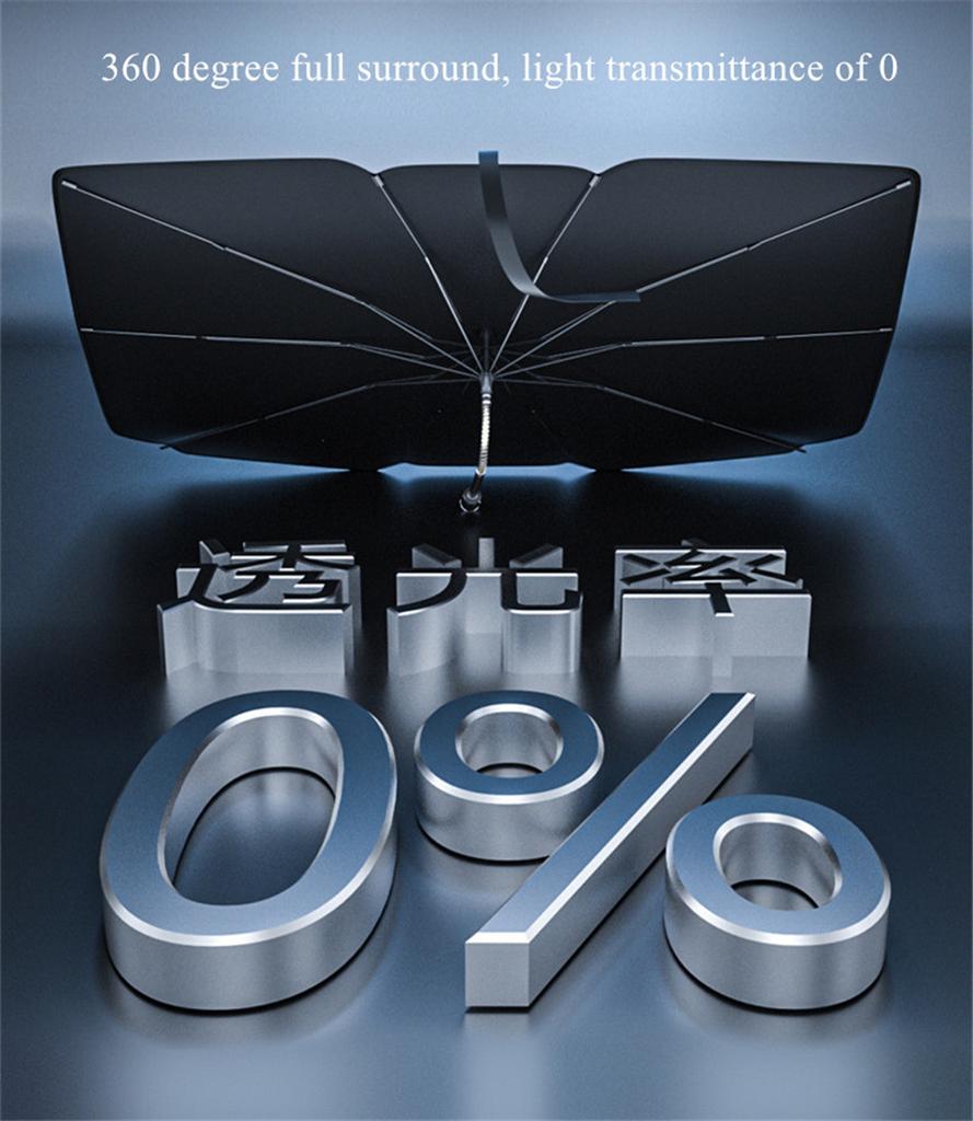 Upgraded Car Windshield Sun Shade Umbrella with Free-Adjustment Handle Windscree