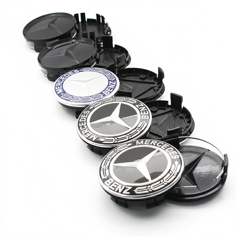 4Pcs 75mm Car Badge Wheel Center Cap For Mercedes Benz W176 W177 W204 W205 W212 W213 W206 X156 X253 W166 Hub Covers Accessories