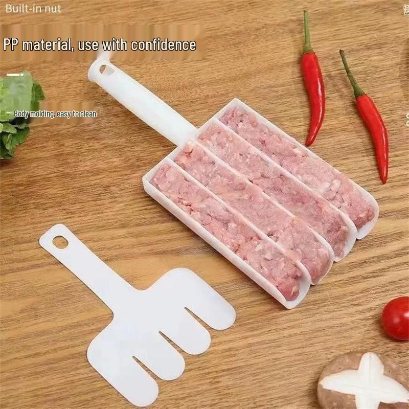 Трехсекционный антипригарный кухонный прибор для приготовления фрикаделек - Четырехсекционный пластиковый инструмент для прессования рыбных шариков