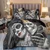 3D Home Textile Bedding Skeleton Beautiful Woman Print Quilt Cover Bed Sheet Three-Piece Set