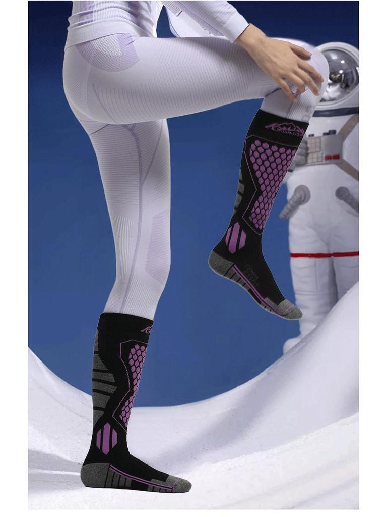Унисекс Термокомпрессионные лыжные носки - Нескользящие, Быстросохнущие, Дышащие и Влагоотводящие для Активного отдыха