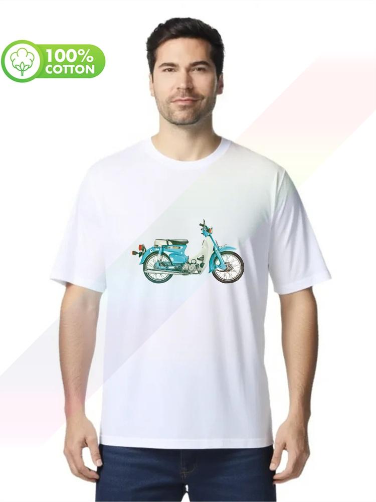 100% cotton round neck heavy weight men's T-shirt Cub C90 c70 c50 Motorcycle Printed T Shirt In