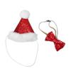 Pet Christmas Costume Bow Tie and Hat Set for 4Pcs Cats and Dogs