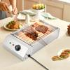 Портативная электрическая духовка-гриль 1,5 кВт, контроль нагрева, 110 В, настольный барбекю для приготовления пищи в помещении и на открытом воздухе