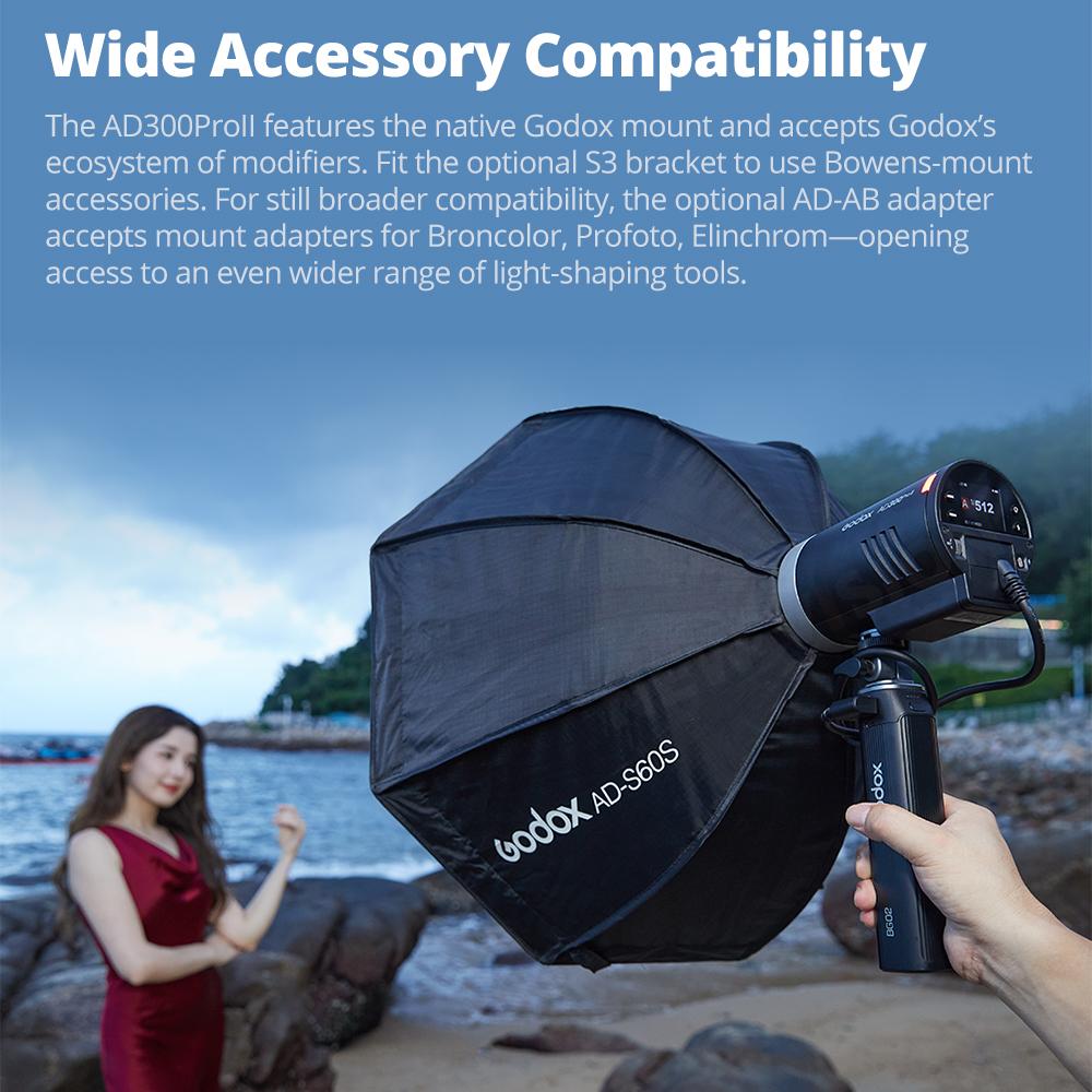 Godox AD300ProII AD300Pro II All-in-One Outdoor Flash Light TTL 2.4G 1/8000s HSS with Battery