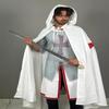 White Templar Cloak Holy Cross Crusader Cloak Upper Inner with Chainmail Medieval Knight Armor Cloak LARP Cosplay Costume