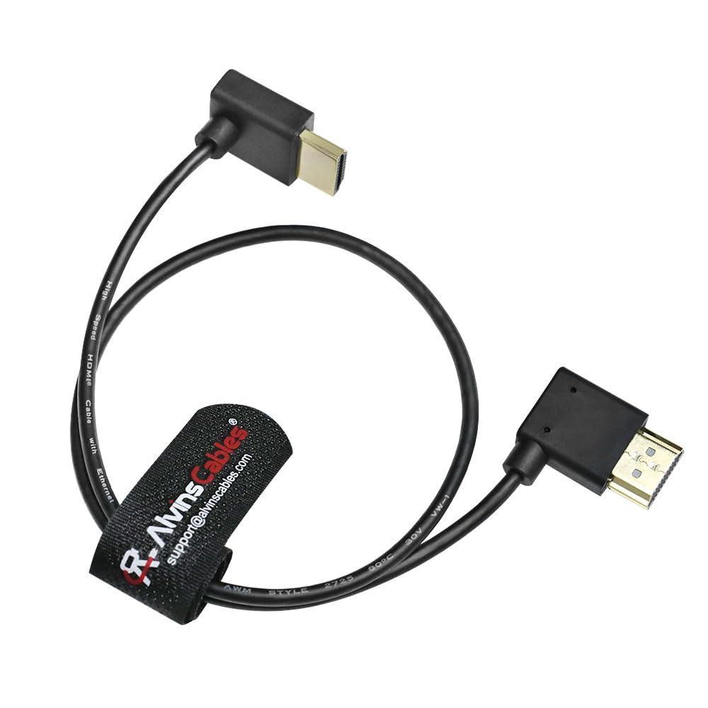 Кабели Z CAM E2 HDMI Кабель под прямым углом для монитора Portkeys BM5 90 градусов к прямому углу Alvin's 2.0, 45 см,