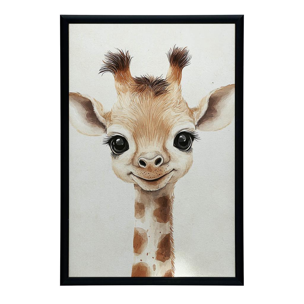 Plakat Urocza Mała Żyrafa Plakat Urocza Mała Żyrafa, 50X70 Cm, Rama Drewniana Jasny Dąb, Papier Matowy 230 Gsm