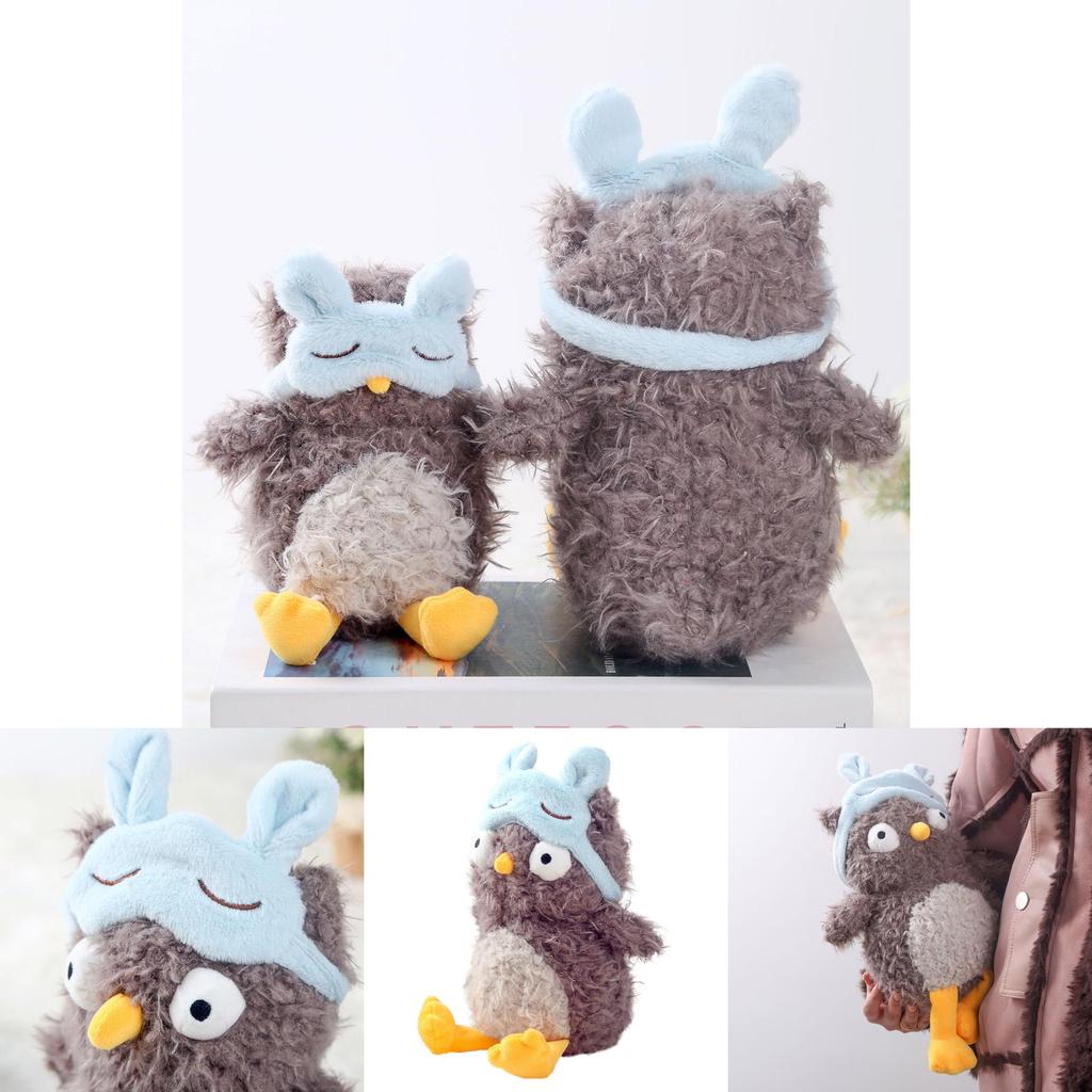 Cute Cartoon Eye Mask Owl Plush Toy Doll Pillow For Kids Girls Comfort And Collectible Gift